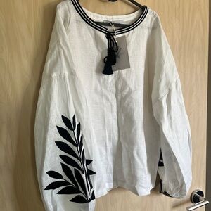 Linen Embroidered Ukrainian Women's Top Size XL